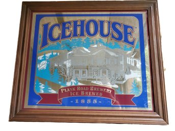 1992 New Old Stock Miller Brewing Ice House Plank Road Brewery Large Bar Man Cave Mirror