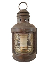 Antique Vintage Perkins Nautical Marine Maritime Ships Lamp Lantern Clear Glass - Wired
