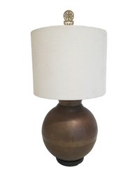 Unique Vintage Mid Century Modern Textured Copper Sphere Table Lamp - NEEDS REPAIR