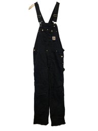 Men's Carhartt Black Insulated Bib Overalls - Size 36x32