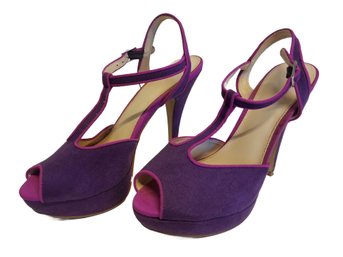 ELLE Purple Faux Suede Platform High Heel Pump Shoes