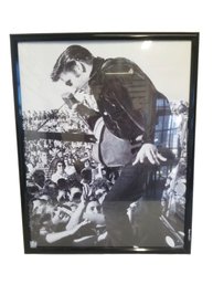 Framed Black & White Poster Of Young Elvis Presley