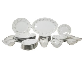 49 Piece Royal Embassy China Whisperine Dining Ware Set - Incomplete