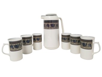 Mikasa Intaglio Arabella Coffee Carafe & 6 Piece Mug Set