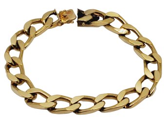 Vintage 1970s Douplay TM Germany Gold Plated Men's Heavy Chain Link 9.25' Bracelet (bag D)