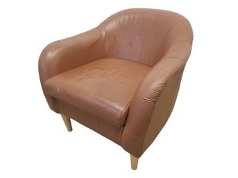 Light Brown Faux Leather Club Chair