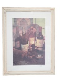 Framed Pencil Signed Lithograph Art Of Wine Limited Edition Print By Harvey Edwards