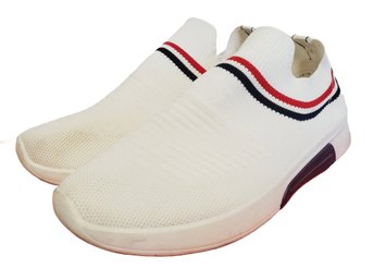 Ladies Danskin Size 7 White Sock Trainers Athletic Sneakers