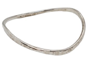 Vintage Sterling Silver 925 Solid Round Curved Bangle Bracelet (Bag E)