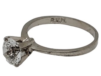 Vintage RWM Sterling Silver 925 & Cubic Zirconia Solitaire Engagement Ring (Bag E)