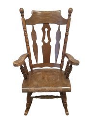 Vintage Wood Rocking Chair - Made In Yugoslavia