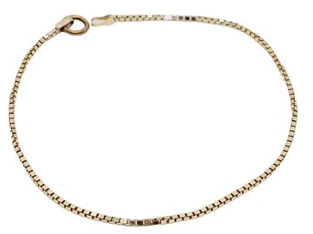 14k Yellow Gold Box Chain 8' Bracelet 1.8 Dwt - Broken Clasp