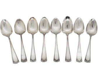 Eight Vintage Gorham Sterling Silver Etruscan Demitasse Spoons