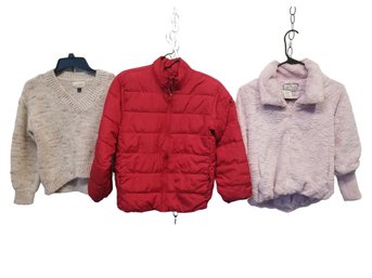 Young Girl's Jackets & Sweater - Sizes 8, 10/12 & XS