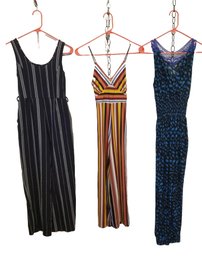 Three Summer Sleeveless Jumpsuit Rompers - Sizes Small & X-Large