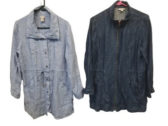 Chico's & J.Jill Women's Lightweight Denim Long Sleeve Shirts - Sizes Medium