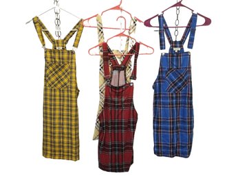 4 Overall Pocket Dresses - Sizes Small & Medium