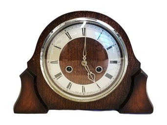 Antique British 1940s Hayling Mantel Clock With Working Hourly Chime