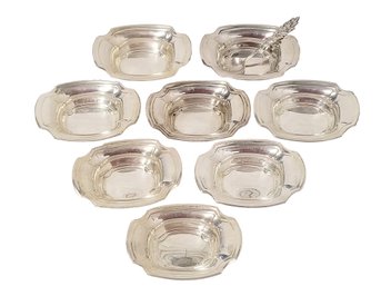 8 Piece Vintage Wallace Sterling Silver Nut/bonbon Dishes With Small Silver Ste. Anne Spoon