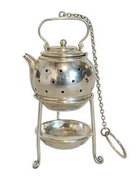 RARE Collectible Simon Brothers Sterling Silver Tea Infuser With Stand