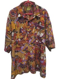 Vintage 90'S Billion Bay Japanese Samurai Shirt - Size 3XL