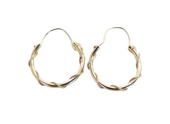 Dainty Small 14K  Yellow Gold Twisted Hoop Earrings By JCM Jewelers