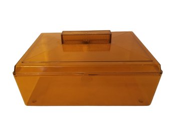 Vintage Airlok Economy Acrylic Amber Cigar Humidor Box