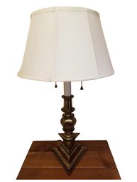 Vintage Stiffel Brass Triangle Base 2-bulb Table Lamp  #2