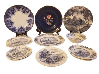 Vintage Tulip Time By Johnson Bros, Wedgwood, Spode & Shakespeare's Country Blue & White Plates