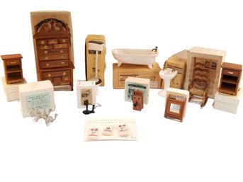 Vintage Collectors Miniature Doll House Furniture & Accessories  In Original Boxes (Lot 1)