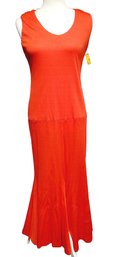NOS The Fairfield Room Read's Tangerine Orange Bodycon Long Sleeveless Dress Size 8