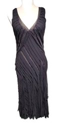 NOS DKNY Donna Karan NY Black Silk Blend Sleeveless Rag Dress - Size 12