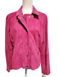 NOS Michael Kors Pink Fushcia Suede Ladies Size XL Jacket