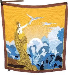 Beautiful Vintage ERTE Art Deco 'wings Of Victory' Women's Silk Scarf Made In Italy