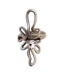 Vintage Sterling Silver Squiggle Ring - Size 5