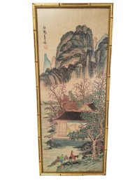 Vintage Framed Japanese Mountainside Art Print