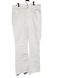 Ladies PAIGE White Denim Frayed Hem Size 30 EU / 10 US Pants Laurel Canyon High Rise