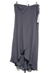 NWT Ralph Lauren Ladies Black Silk Sevilla Size 8 Dressy Stretch Waist Asymetrical Skirt