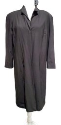 DKNY Donna Karan NY Ladies Black Size 12 Wool Blend Lighter Weight Overcoat