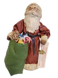 Ye Olde Santas Unlimited Papier Mache Santa Claus With Toy Sack & Original Tag