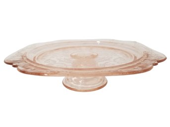 Vintage Indiana Glass Madrid Pink Depression Glass Pedestal Cake Plate