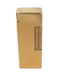 Vintage Dunhill Rollagas Gold Plated Cigarette Lighter Barley Finish - Made In Switzerland
