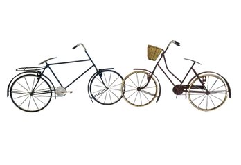 Pair Of Unique Collectible Wrought Iron Vintage Bicycles 20' X 14' Wall Art