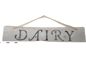 Antique Reclaimed Barn Wood Hand Stenciled Painted DAIRY Farmhouse Wall Sign