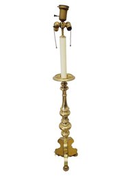 MCM Vintage Dramatic Neoclassical Brass Alter Style Candelabra Three Bulb Floor Lamp