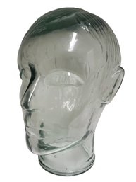 Vintage Green Glass Mannequin Head With Wig Detailing