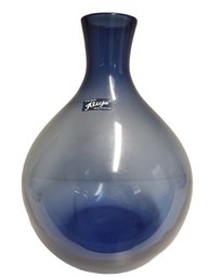 Alicja Poland Blue Art Glass Flower Vase