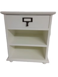 Small White Single Drawer Accent Table Nightstand