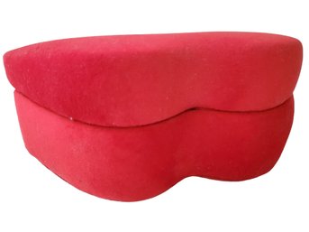 Whimsical Plush Red Lips Jewelry Box