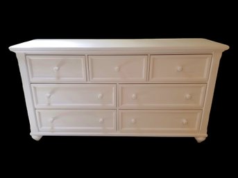 Klaussner Seven Drawer Long White Wood Dresser